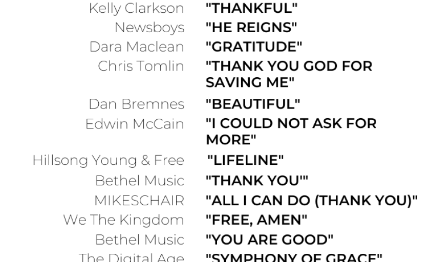 Thankfulness Playlist