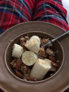 Oatmeal with almond butter, banana and almonds - A Sample Daniel Fast Meal Plan | Millennials with Meaning