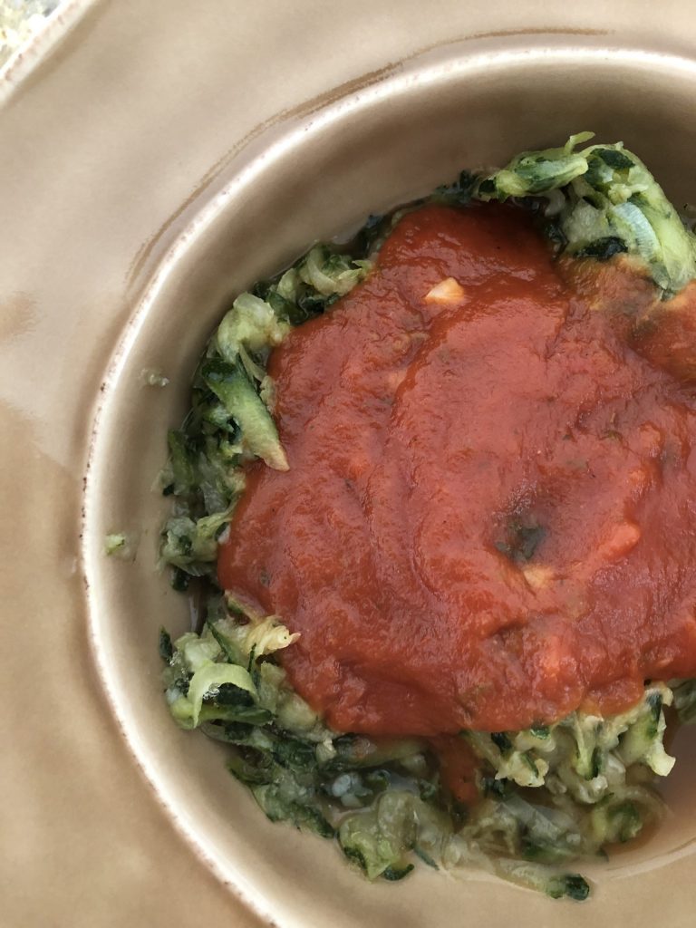 Zucchini noodles with homemade marinara - A Sample Daniel Fast Meal Plan | Millennials with Meaning