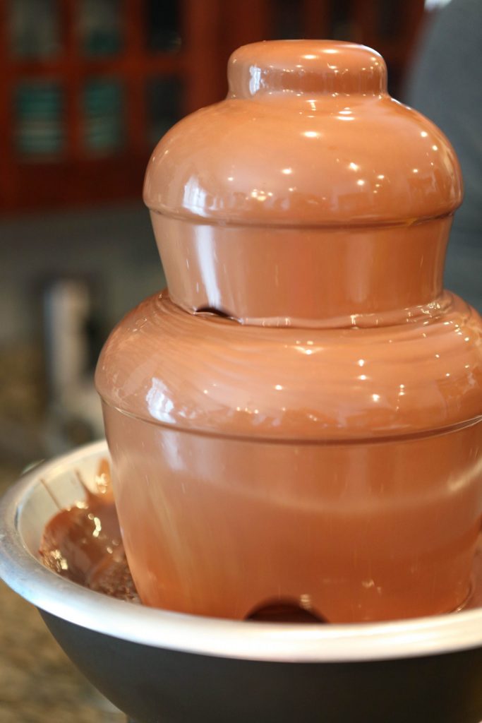 Chocolate fountain at a Galentine's Day party | Millennials with Meaning